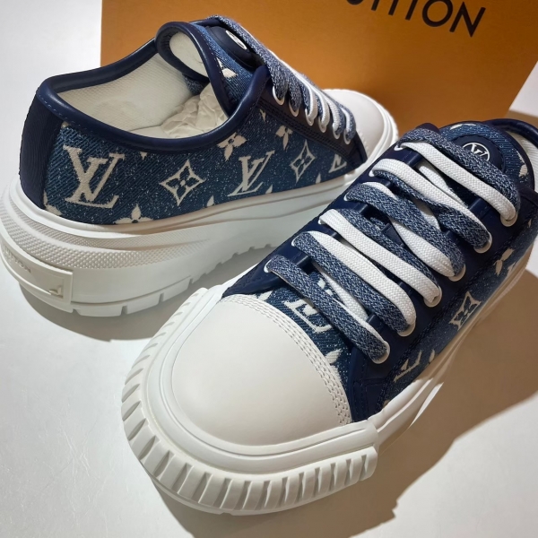 Louis Vuitton 滿版牛仔老花低筒餅乾鞋