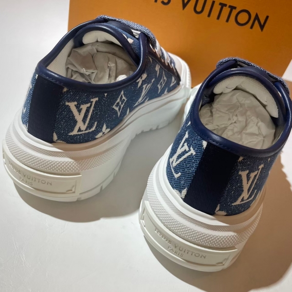 Louis Vuitton 滿版牛仔老花低筒餅乾鞋