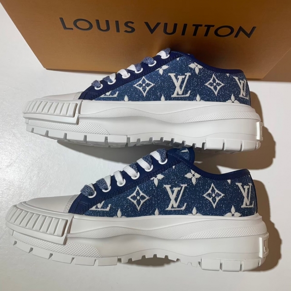 Louis Vuitton 滿版牛仔老花低筒餅乾鞋